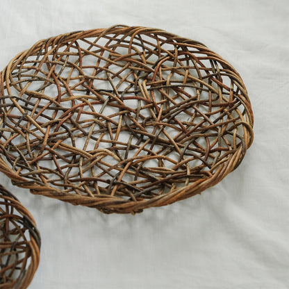 ［宮本工芸］あけびかご 乱れ編み 丸皿
