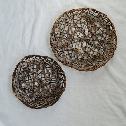 ［宮本工芸］あけびかご 乱れ編み 丸皿