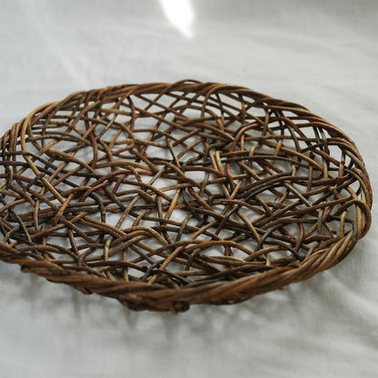 ［宮本工芸］あけびかご 乱れ編み 丸皿
