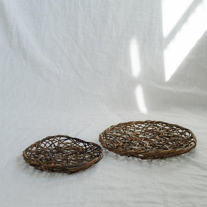 ［宮本工芸］あけびかご 乱れ編み 丸皿