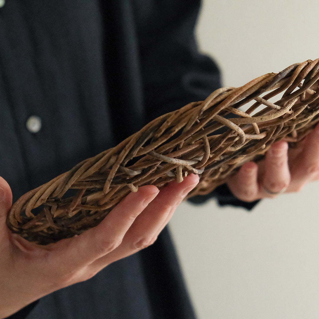 ［宮本工芸］あけびかご 乱れ編み 丸皿