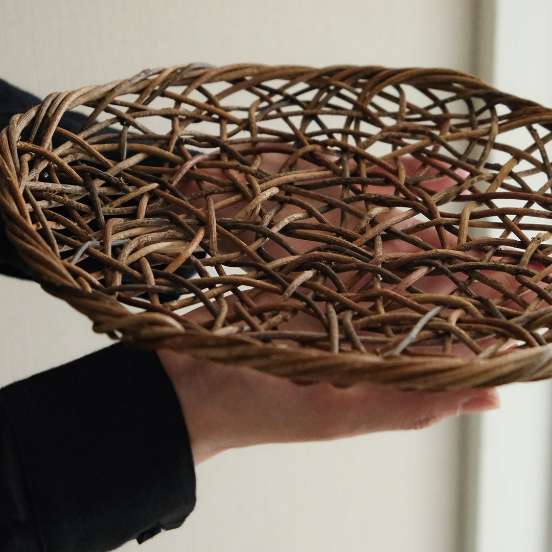 ［宮本工芸］あけびかご 乱れ編み 丸皿