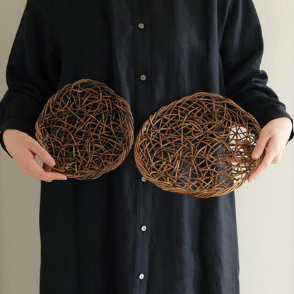 ［宮本工芸］あけびかご 乱れ編み 丸皿