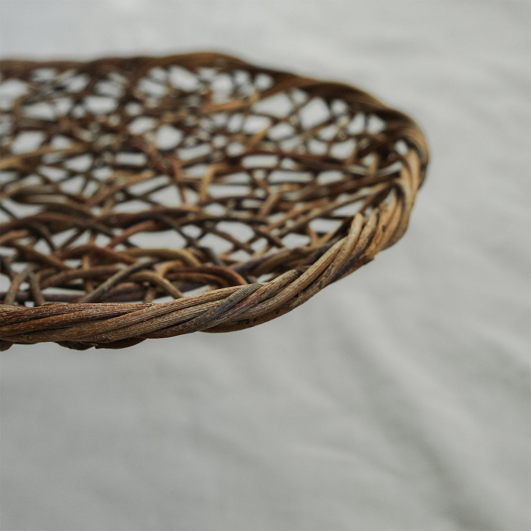 ［宮本工芸］あけびかご 乱れ編み 丸皿