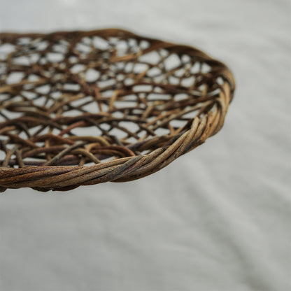 ［宮本工芸］あけびかご 乱れ編み 丸皿