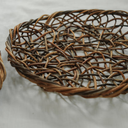 ［宮本工芸］あけびかご 乱れ編み 丸皿