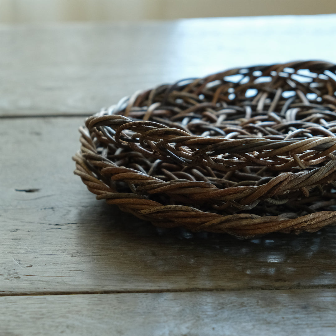 ［宮本工芸］あけびかご 乱れ編み 丸皿