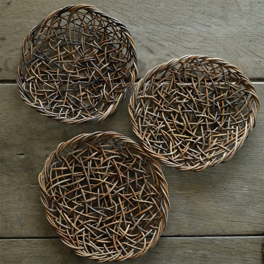 ［宮本工芸］あけびかご 乱れ編み 丸皿