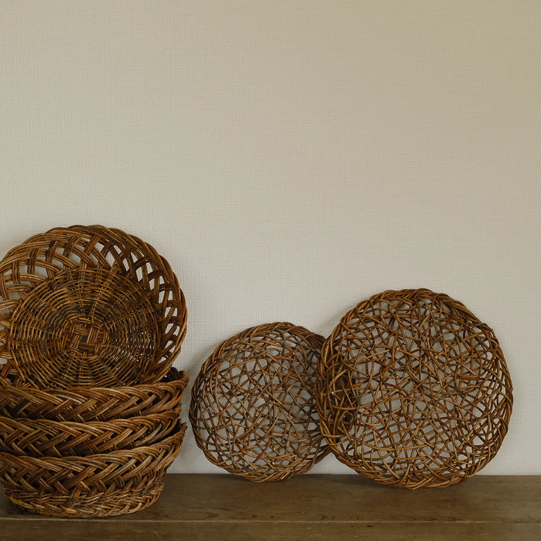 ［宮本工芸］あけびかご 乱れ編み 丸皿