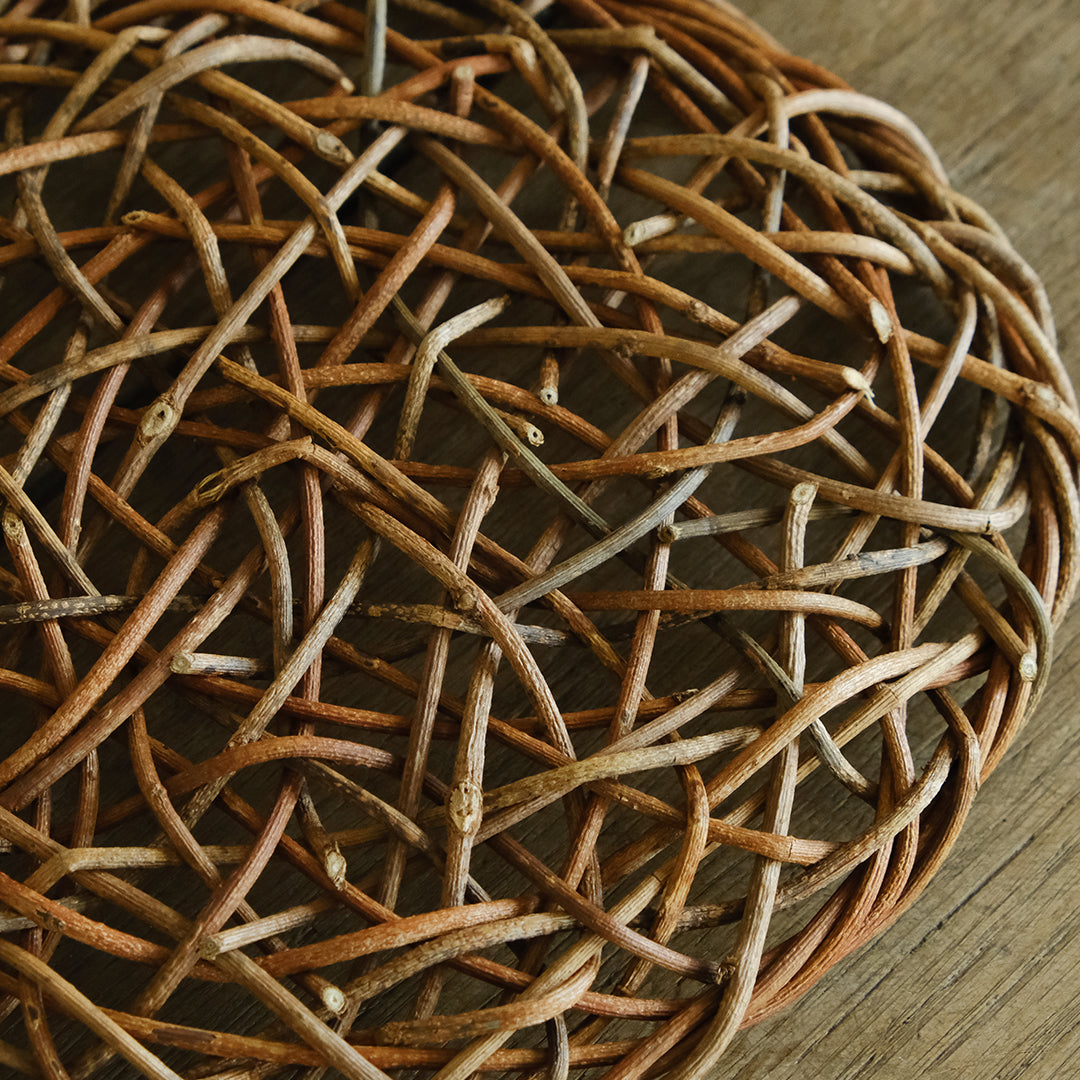 ［宮本工芸］あけびかご 乱れ編み 丸皿