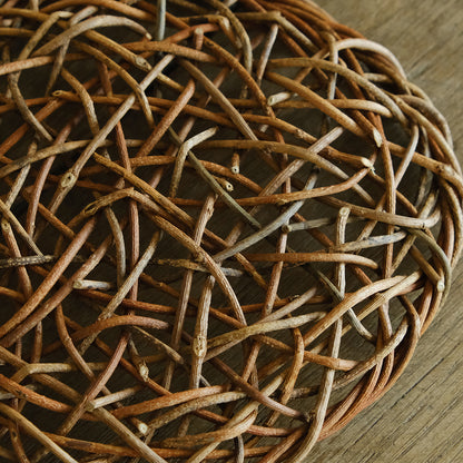 ［宮本工芸］あけびかご 乱れ編み 丸皿