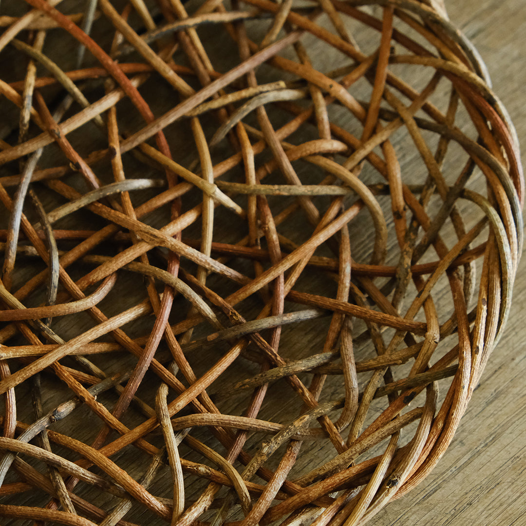 ［宮本工芸］あけびかご 乱れ編み 丸皿