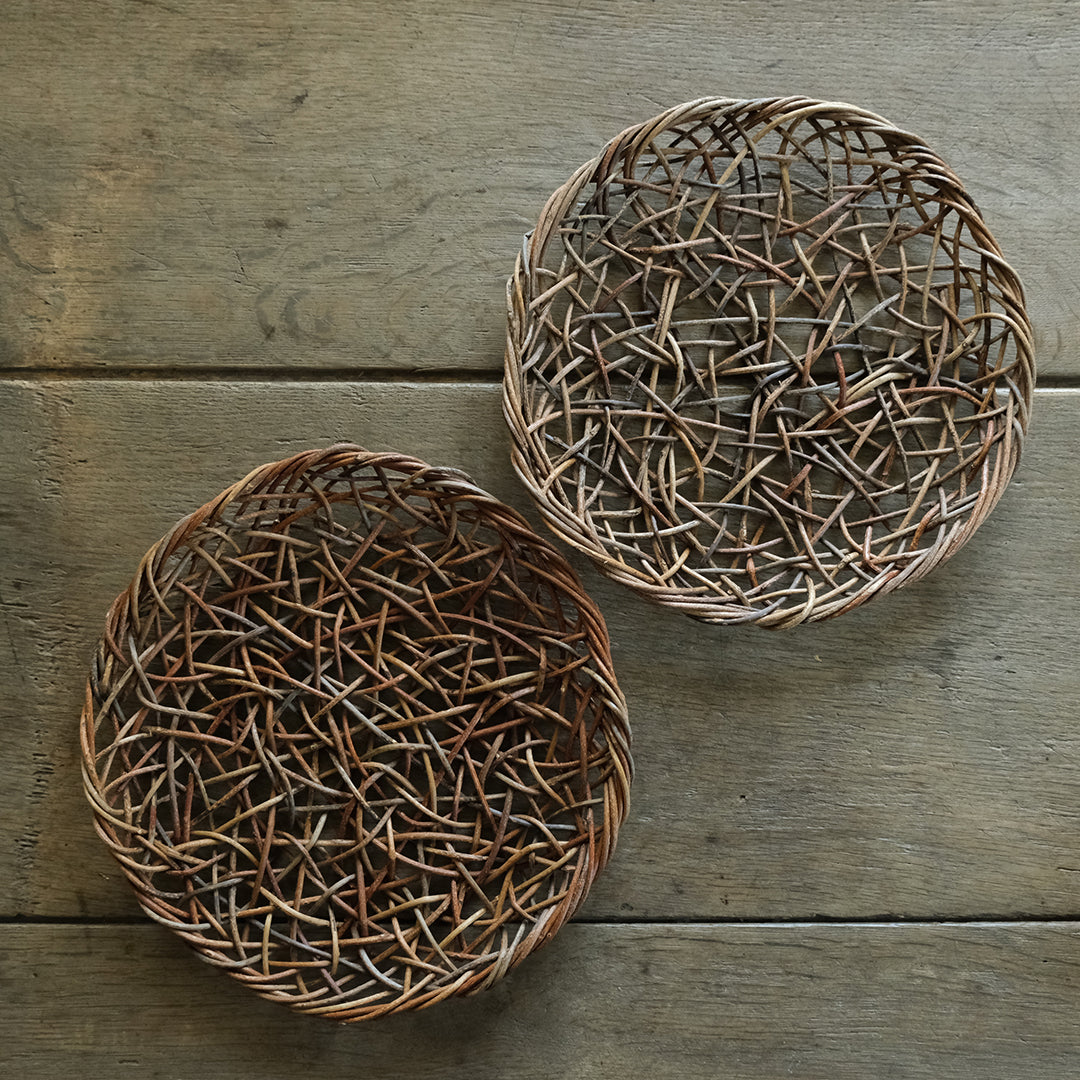 ［宮本工芸］あけびかご 乱れ編み 丸皿