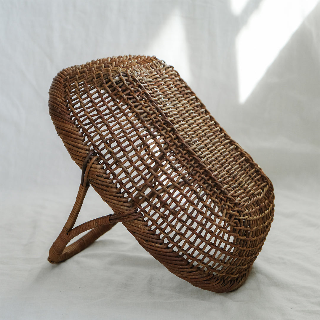 ［宮本工芸］あけびかご 細目こだし編み 小判型バスケット