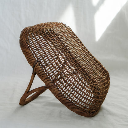 ［宮本工芸］あけびかご 細目こだし編み 小判型バスケット