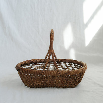 ［宮本工芸］あけびかご 細目こだし編み 小判型バスケット