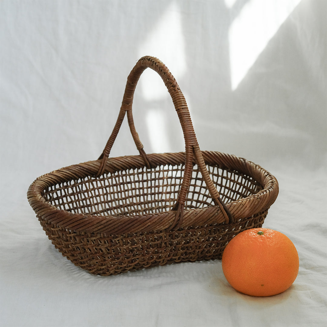 ［宮本工芸］あけびかご 細目こだし編み 小判型バスケット