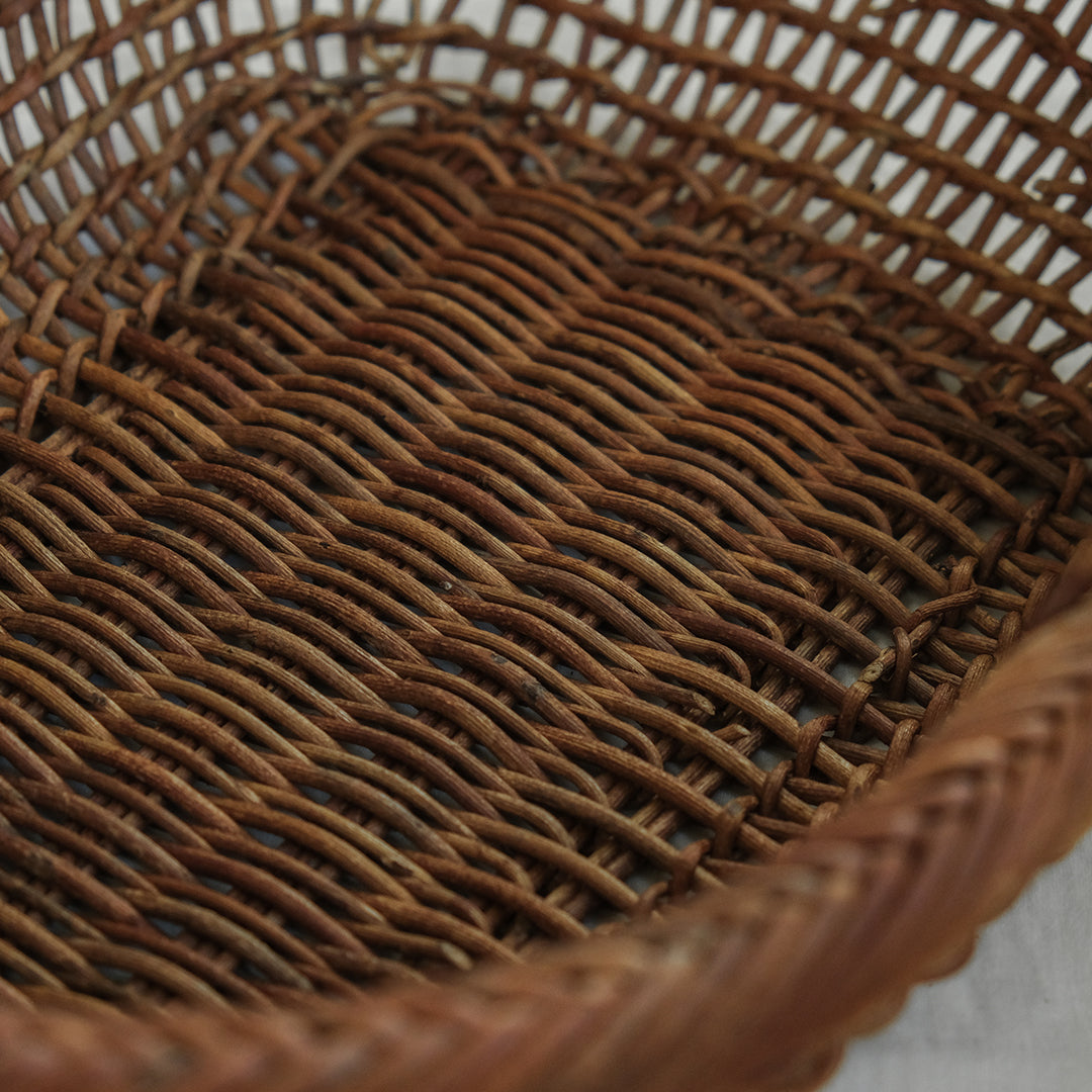 ［宮本工芸］あけびかご 細目こだし編み 小判型バスケット