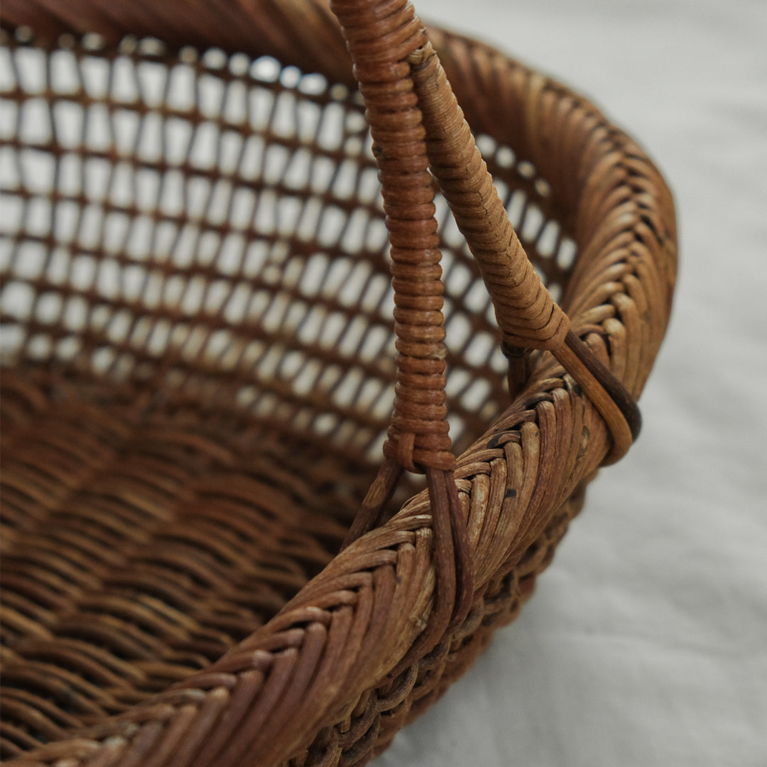 ［宮本工芸］あけびかご 細目こだし編み 小判型バスケット