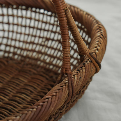 ［宮本工芸］あけびかご 細目こだし編み 小判型バスケット