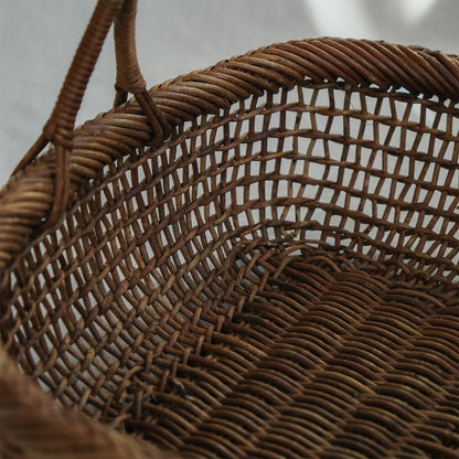 ［宮本工芸］あけびかご 細目こだし編み 小判型バスケット