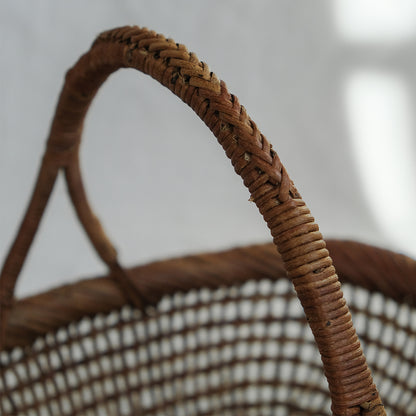 ［宮本工芸］あけびかご 細目こだし編み 小判型バスケット