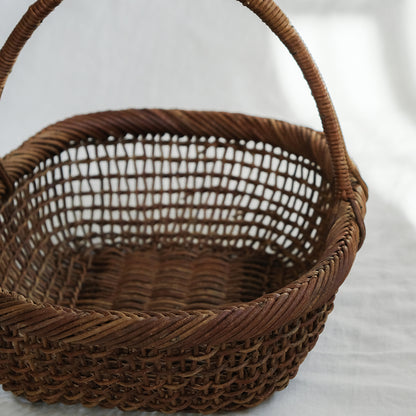 ［宮本工芸］あけびかご 細目こだし編み 小判型バスケット