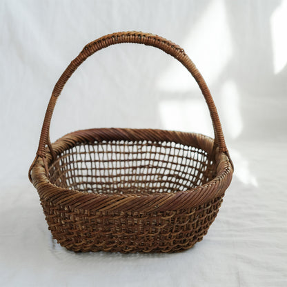 ［宮本工芸］あけびかご 細目こだし編み 小判型バスケット