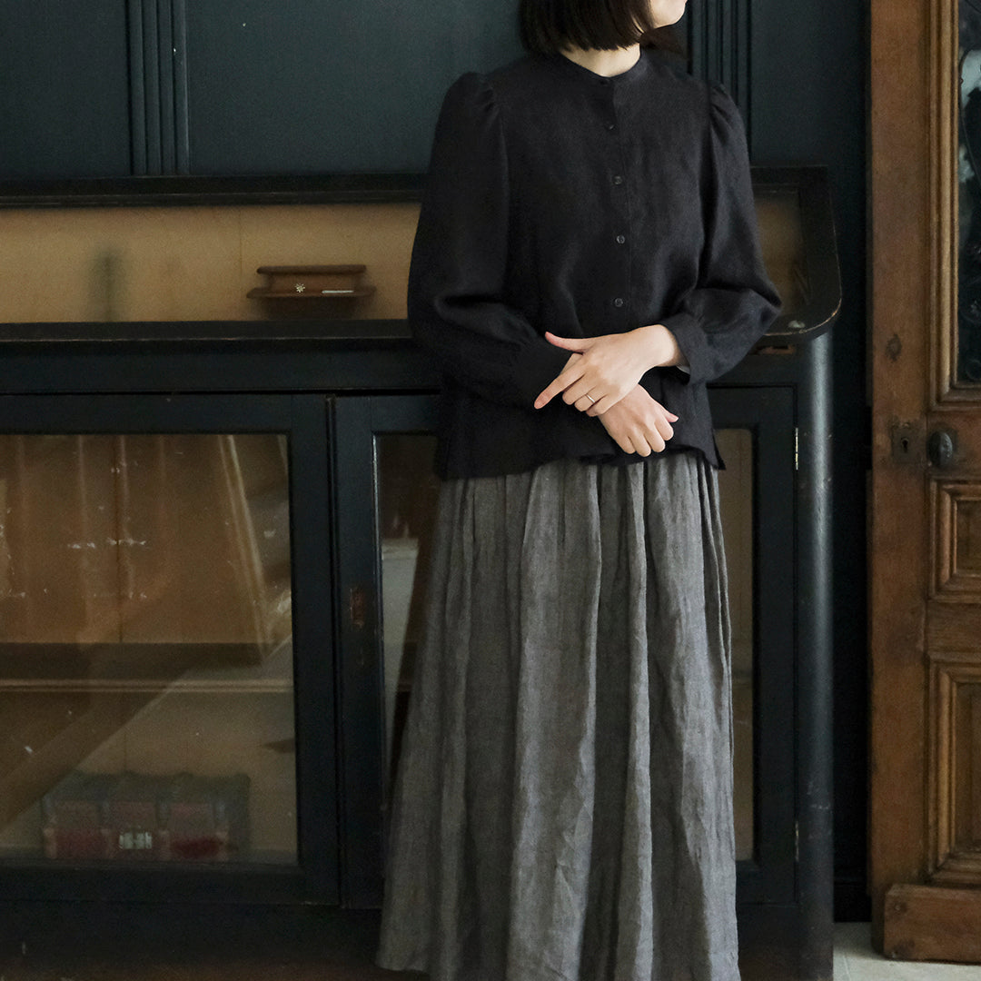 立体感のあるジャカード生地でつくったパフスリーブシャツ – Envelope