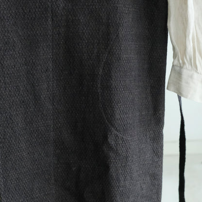 ［SALUÉ］ラウンドネックロングジレ／ウールリネンジャカードformal