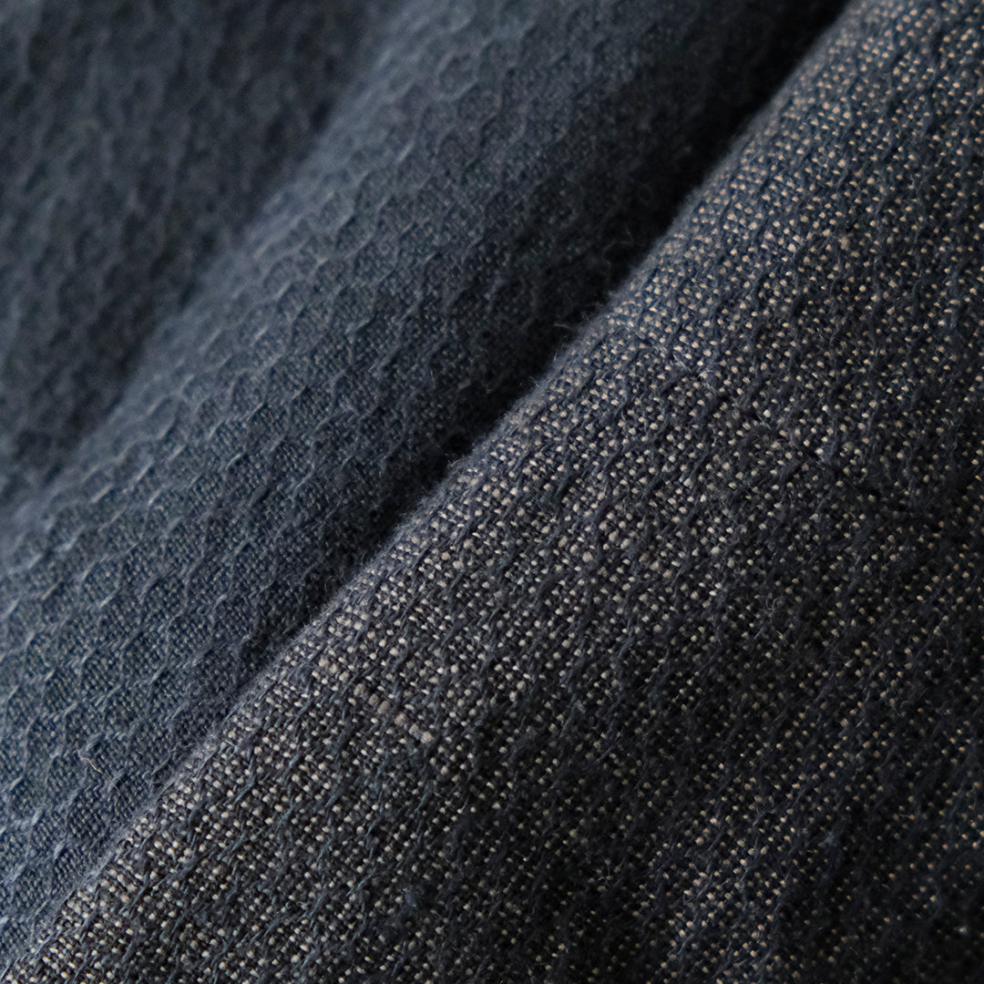 ［SALUÉ］ラウンドネックロングジレ／ウールリネンジャカードformal