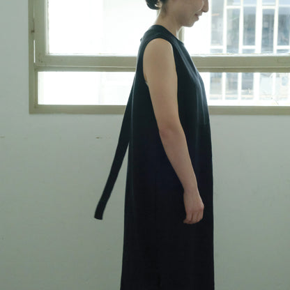 ［SALUÉ］シンプルドレス／ヘリンボーンリネンformal