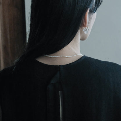 ［SALUÉ］シンプルドレス／ヘリンボーンリネンformal