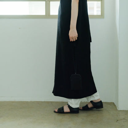 ［SALUÉ］シンプルドレス／ヘリンボーンリネンformal