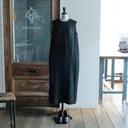 ［SALUÉ］シンプルドレス／ヘリンボーンリネンformal