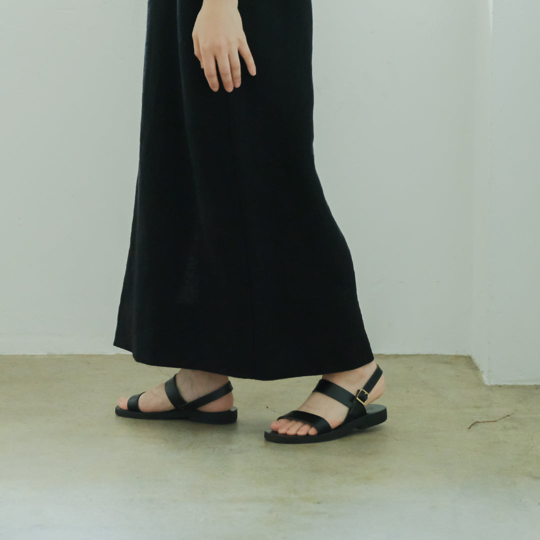 ［SALUÉ］シンプルドレス／ヘリンボーンリネンformal