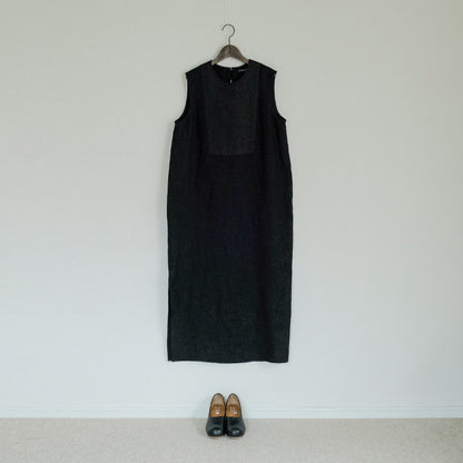 ［SALUÉ］シンプルドレス／ヘリンボーンリネンformal