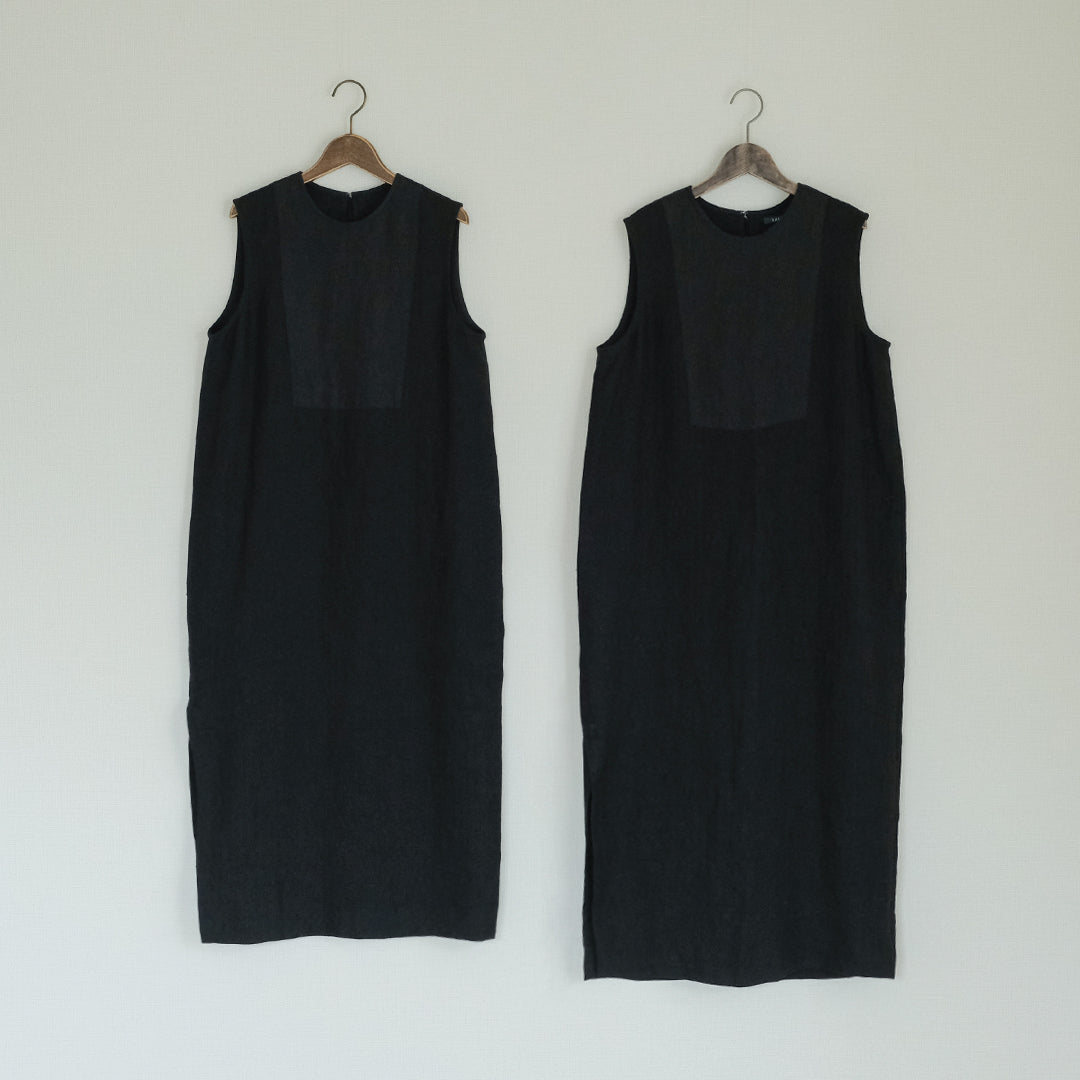 ［SALUÉ］シンプルドレス／ヘリンボーンリネンformal