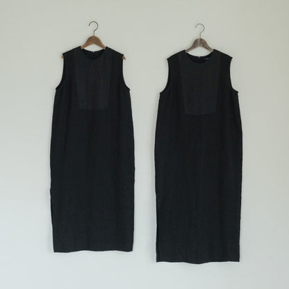 ［SALUÉ］シンプルドレス／ヘリンボーンリネンformal