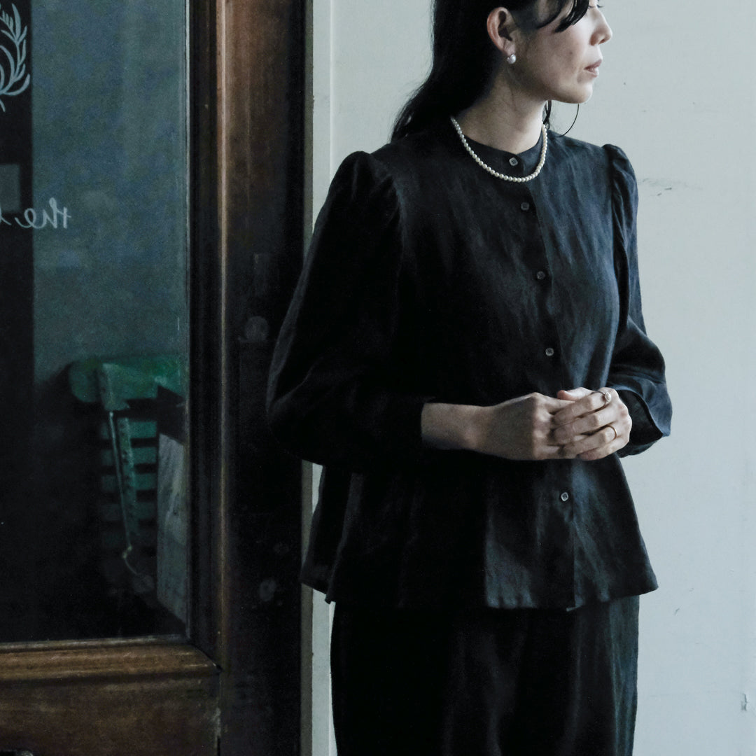 SALUÉ／パフスリーブシャツ／ライトウェイトリネンformal