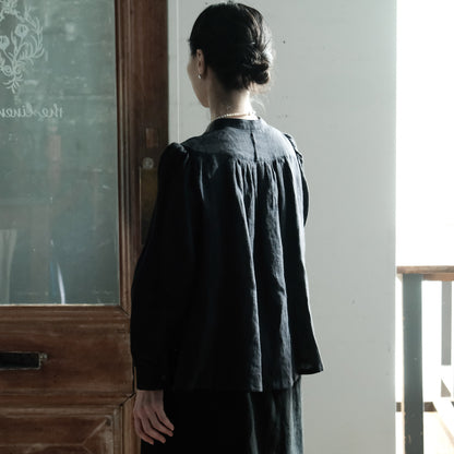 SALUÉ／パフスリーブシャツ／ライトウェイトリネンformal