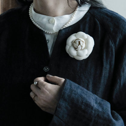 ［SALUÉ］ノーカラージャケット／ヘリンボーンリネンformal