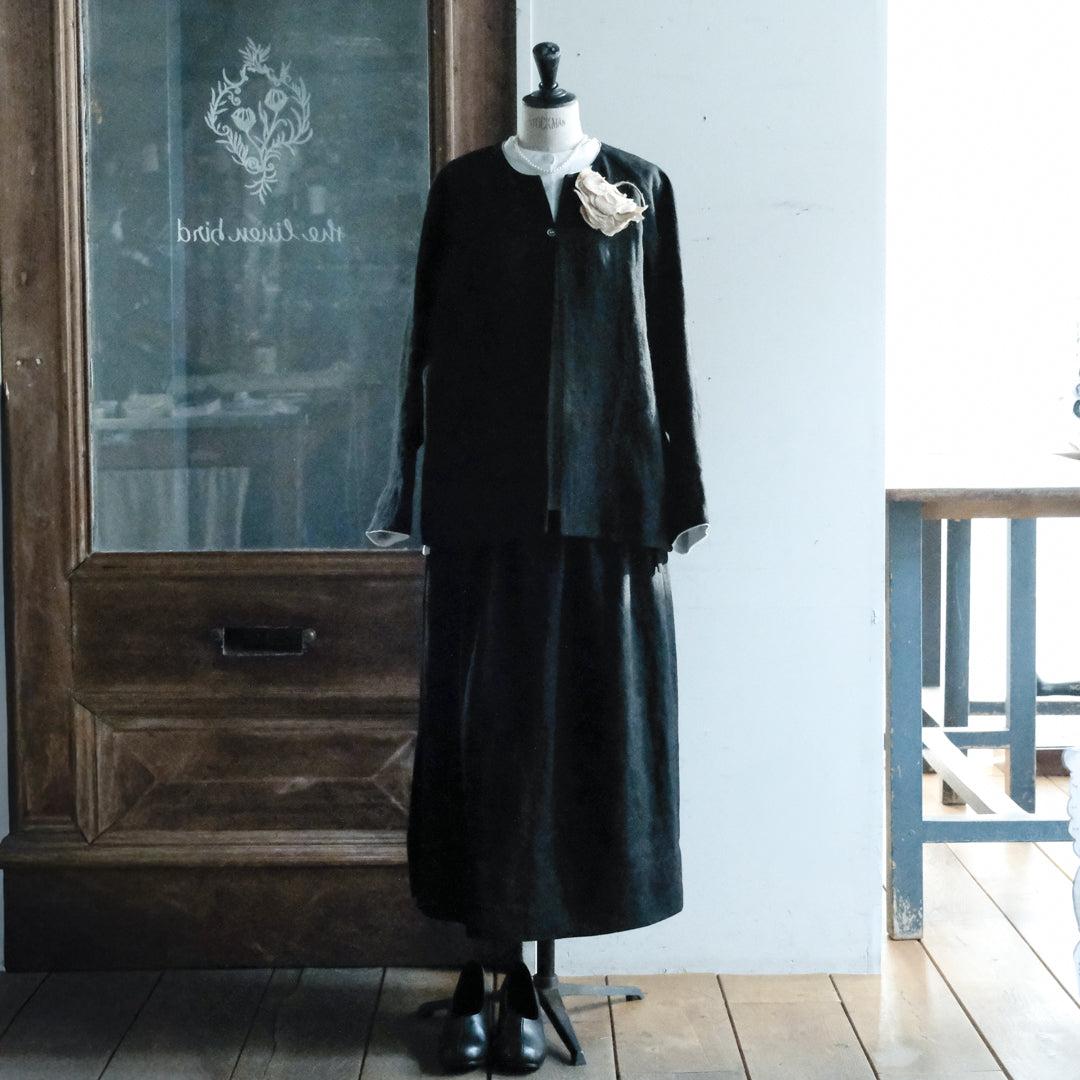 ［SALUÉ］ノーカラージャケット／ヘリンボーンリネンformal