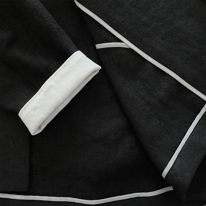 ［SALUÉ］ノーカラージャケット／ヘリンボーンリネンformal