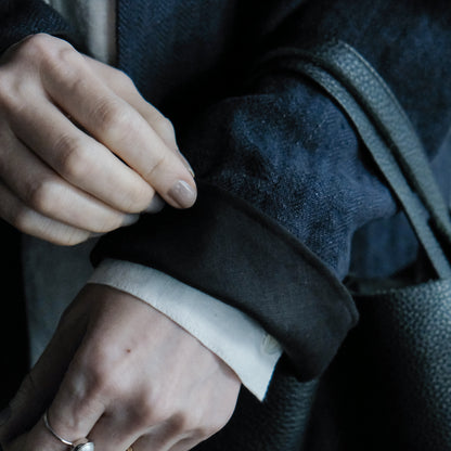 ［SALUÉ］ノーカラージャケット／ヘリンボーンリネンformal