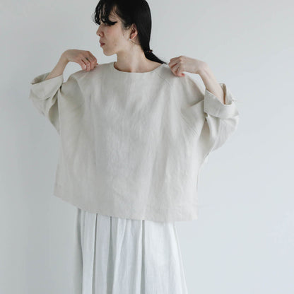 SALUÉ／【予約商品】ボートネックシャツ／リネン