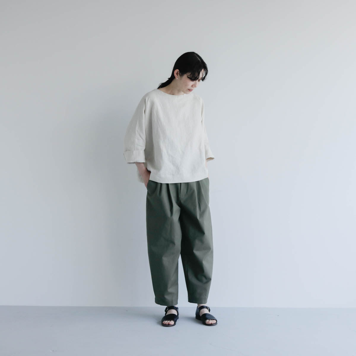 SALUÉ／【予約商品】ボートネックシャツ／リネン