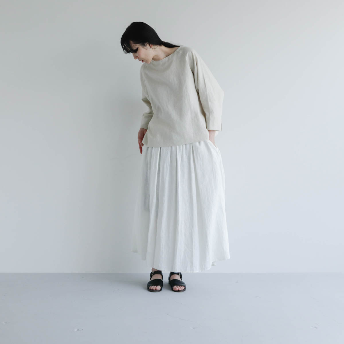 SALUÉ／【予約商品】ボートネックシャツ／リネン