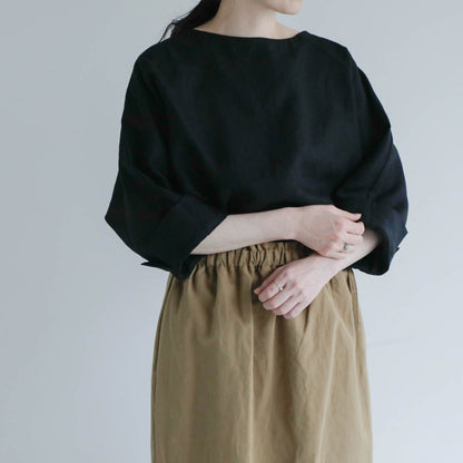 SALUÉ／【予約商品】ボートネックシャツ／リネン