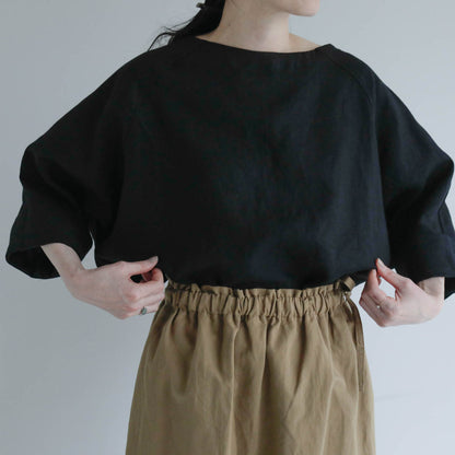 SALUÉ／【予約商品】ボートネックシャツ／リネン